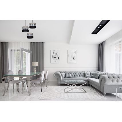 Κρεμαστό φωτιστικό οροφής CORAL 3xE27/60W/230V μαύρο/γκρι/ματ χρώμιο διάμετρος 45 cm