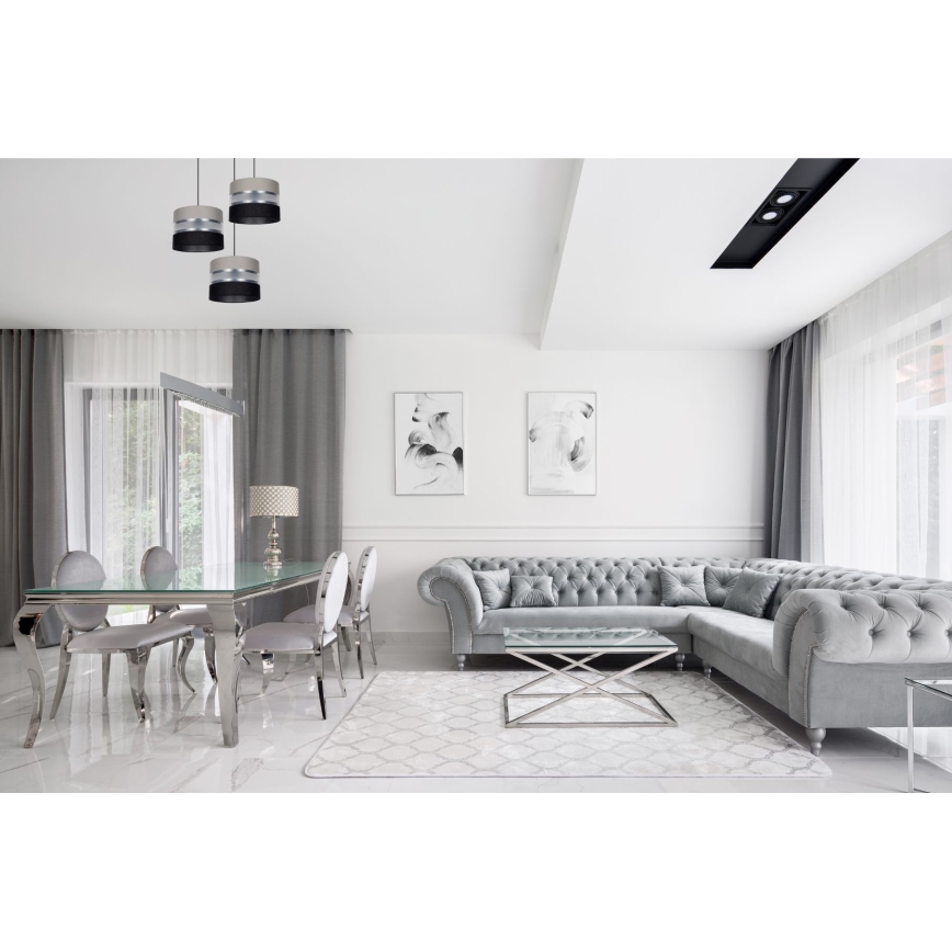 Κρεμαστό φωτιστικό οροφής CORAL 3xE27/60W/230V μαύρο/γκρι/ματ χρώμιο διάμετρος 45 cm