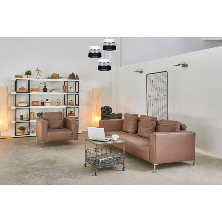 Κρεμαστό φωτιστικό οροφής CORAL 3xE27/60W/230V μαύρο/λευκό/ματ χρώμιο διάμετρος 45 cm