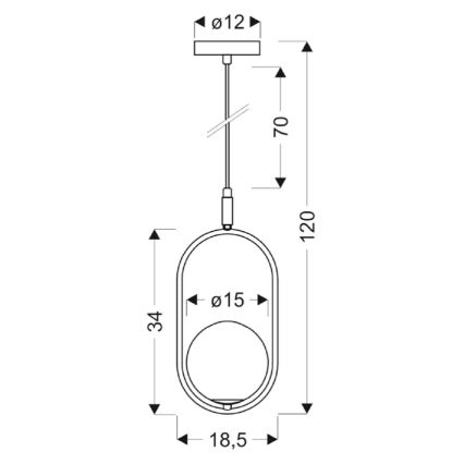 Κρεμαστό φωτιστικό οροφής CORDEL 1xG9/28W/230V γυαλιστερό χρώμιο
