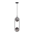 Κρεμαστό φωτιστικό οροφής CORDEL 2xG9/28W/230V μαύρο/φιμέ μαύρο