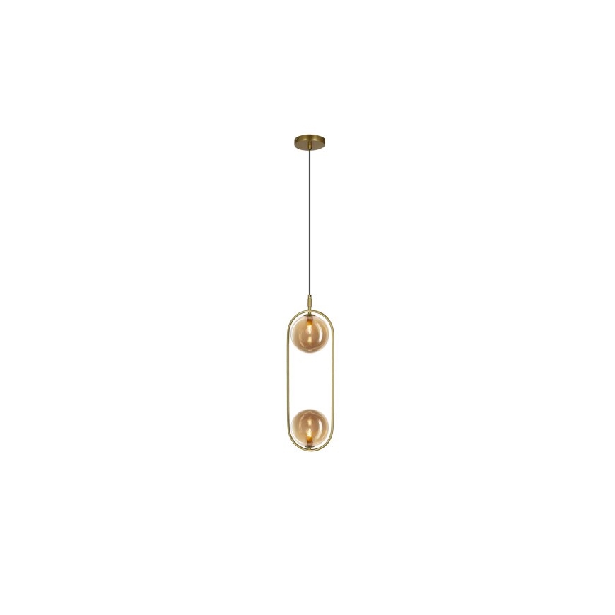 Κρεμαστό φωτιστικό οροφής CORDEL 2xG9/28W/230V ορείχαλκος/φιμέ μπεζ