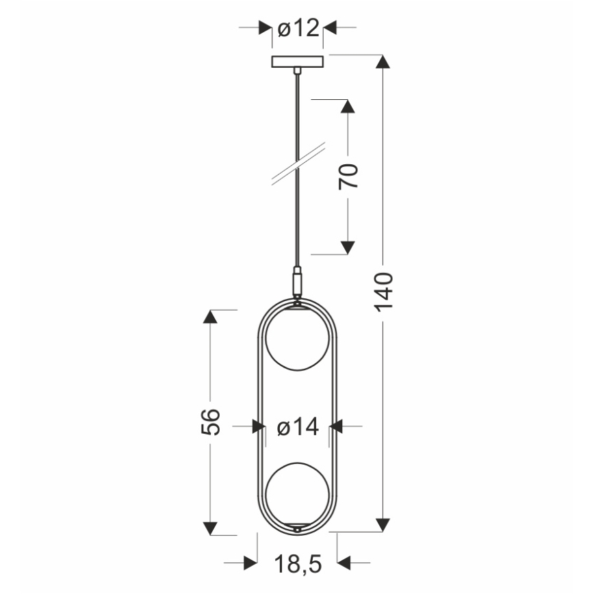 Κρεμαστό φωτιστικό οροφής CORDEL 2xG9/28W/230V ορείχαλκος/φιμέ μπεζ