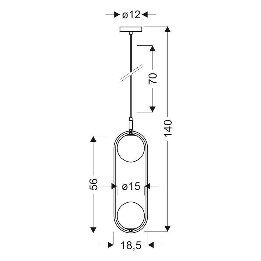 Κρεμαστό φωτιστικό οροφής CORDEL 2xG9/28W/230V χρυσαφί