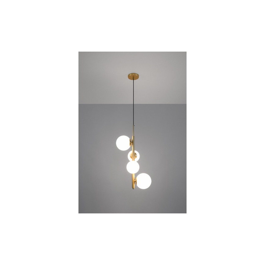 Κρεμαστό φωτιστικό οροφής CORDEL 4xG9/20W/230V χρυσαφί