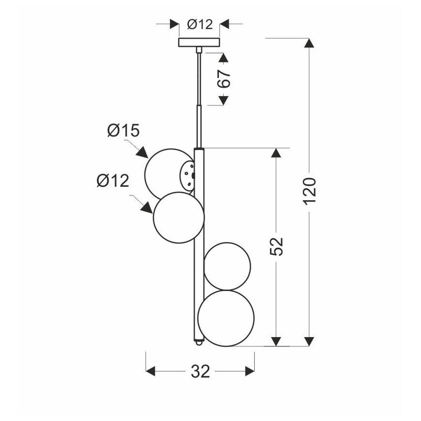 Κρεμαστό φωτιστικό οροφής CORDEL 4xG9/20W/230V χρυσαφί