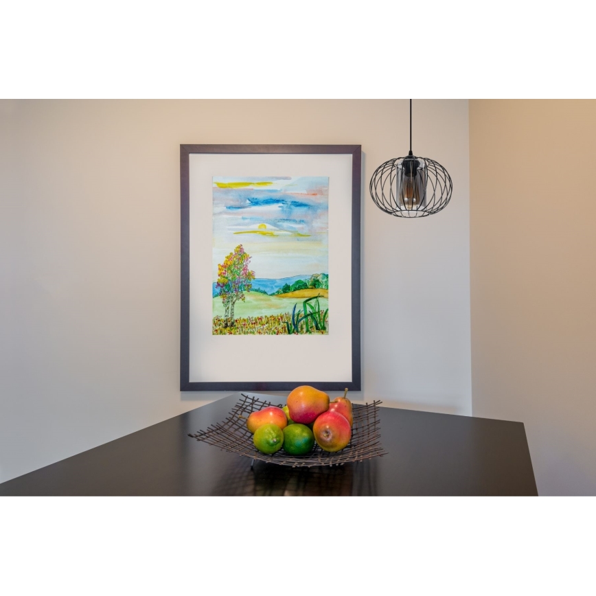 Κρεμαστό φωτιστικό οροφής  CORRINI 1xE27/60W/230V διάμετρος 25 cm μαύρο/γκρι