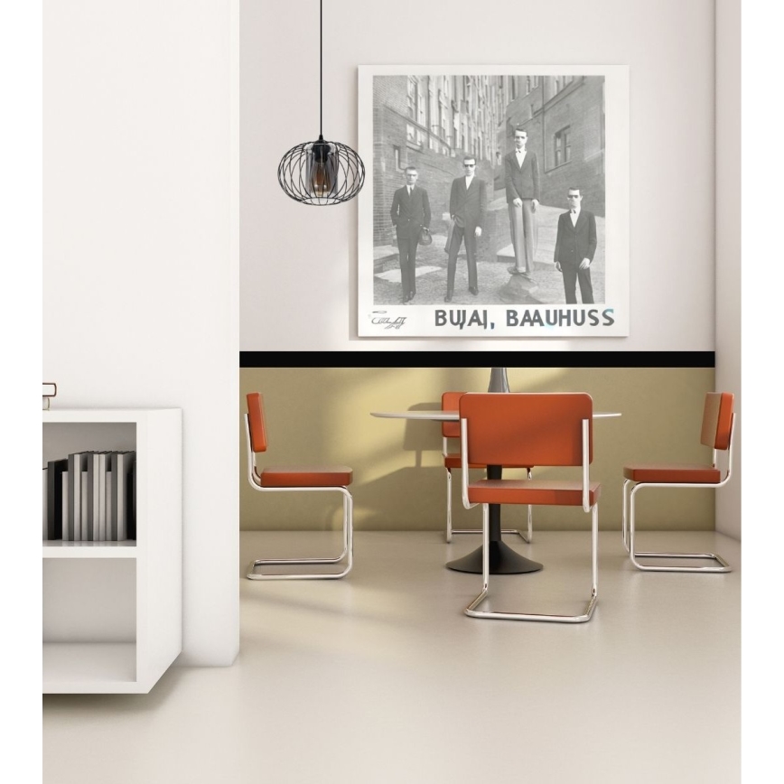 Κρεμαστό φωτιστικό οροφής  CORRINI 1xE27/60W/230V διάμετρος 25 cm μαύρο/γκρι