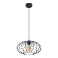 Κρεμαστό φωτιστικό οροφής  CORRINI 1xE27/60W/230V διάμετρος 34 cm μαύρο/διαφανές