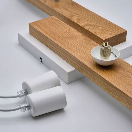 Κρεμαστό φωτιστικό οροφής  CORTINA 2xE27/15W/230V + 2xG9/5W/230V λευκό/δρυς