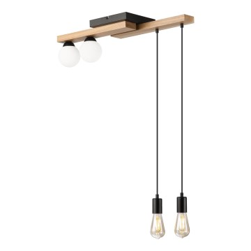 Κρεμαστό φωτιστικό οροφής  CORTINA 2xE27/15W/230V + 2xG9/5W/230V μαύρο/δρυς