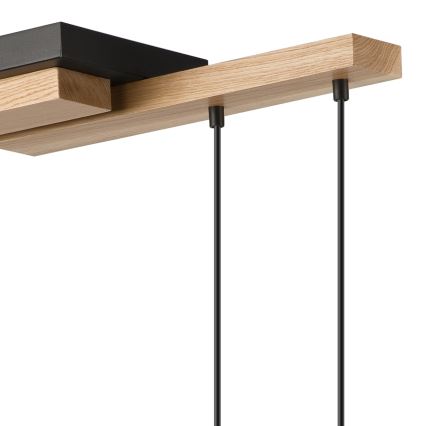 Κρεμαστό φωτιστικό οροφής  CORTINA 2xE27/15W/230V + 2xG9/5W/230V μαύρο/δρυς