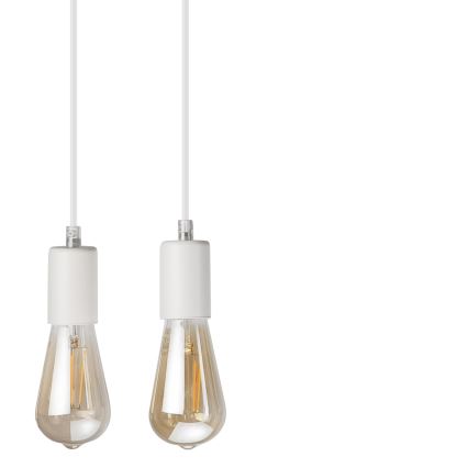 Κρεμαστό φωτιστικό οροφής  CORTINA 4xE27/15W/230V λευκό/δρυς