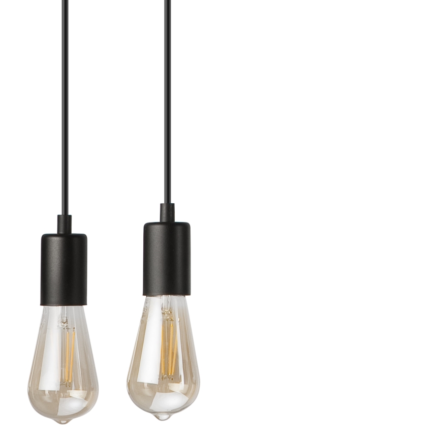 Κρεμαστό φωτιστικό οροφής  CORTINA 4xE27/15W/230V μαύρο/δρυς