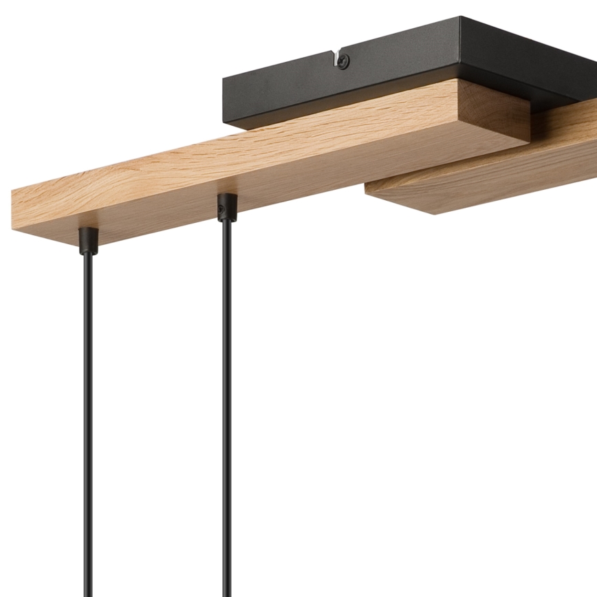 Κρεμαστό φωτιστικό οροφής  CORTINA 4xE27/15W/230V μαύρο/δρυς