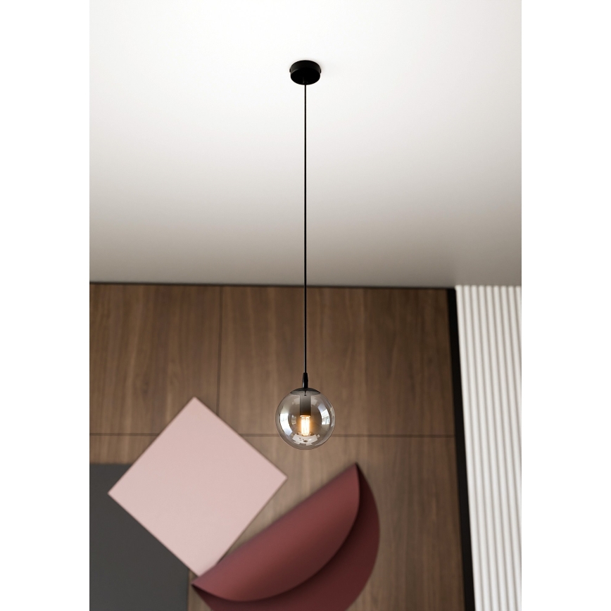 Κρεμαστό φωτιστικό οροφής COSMO 1xE14/10W/230V διάμετρος 14 cm μαύρο/γκρι