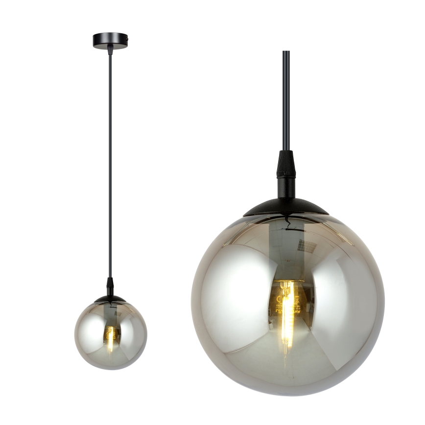 Κρεμαστό φωτιστικό οροφής COSMO 1xE14/10W/230V διάμετρος 14 cm μαύρο/γκρι
