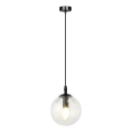 Κρεμαστό φωτιστικό οροφής COSMO 1xE14/10W/230V διάμετρος 14 cm μαύρο/διαφανή
