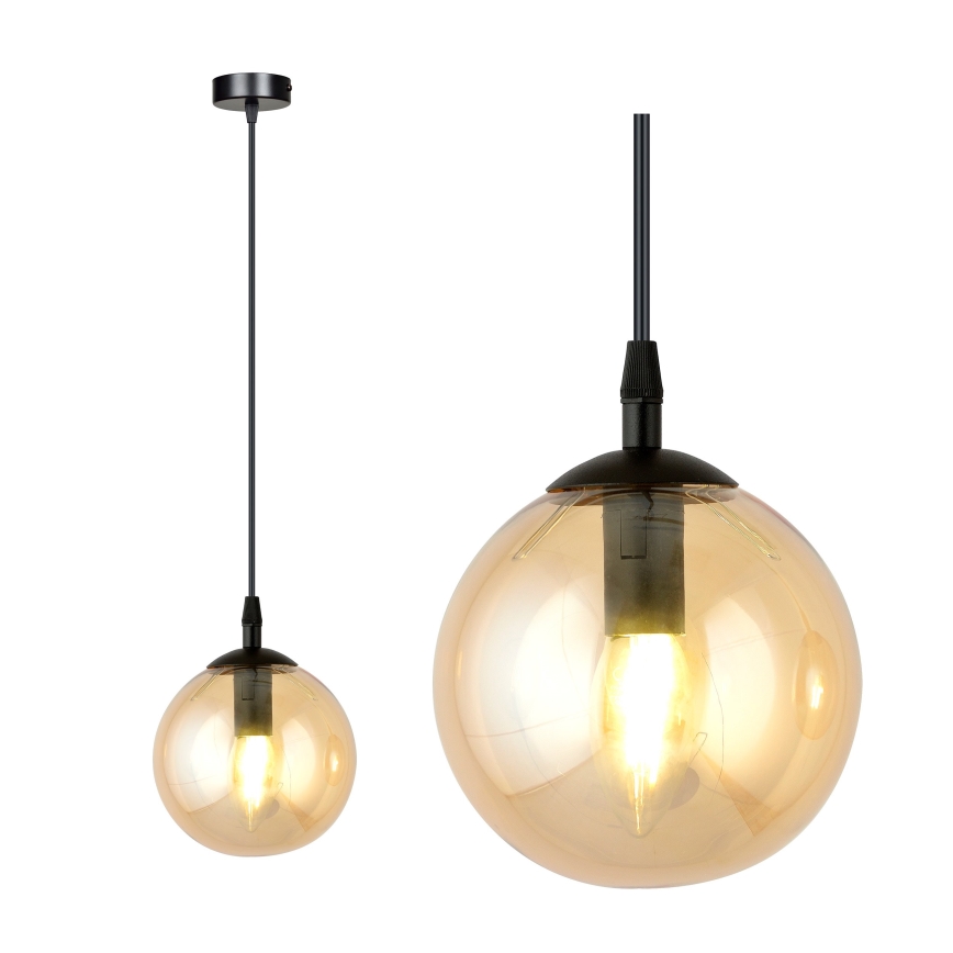 Κρεμαστό φωτιστικό οροφής COSMO 1xE14/10W/230V διάμετρος 14 cm μαύρο/μπεζ