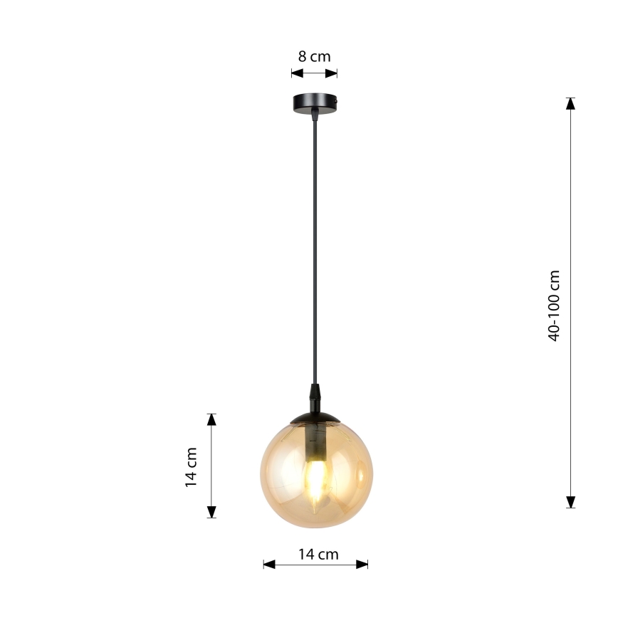Κρεμαστό φωτιστικό οροφής COSMO 1xE14/10W/230V διάμετρος 14 cm μαύρο/μπεζ
