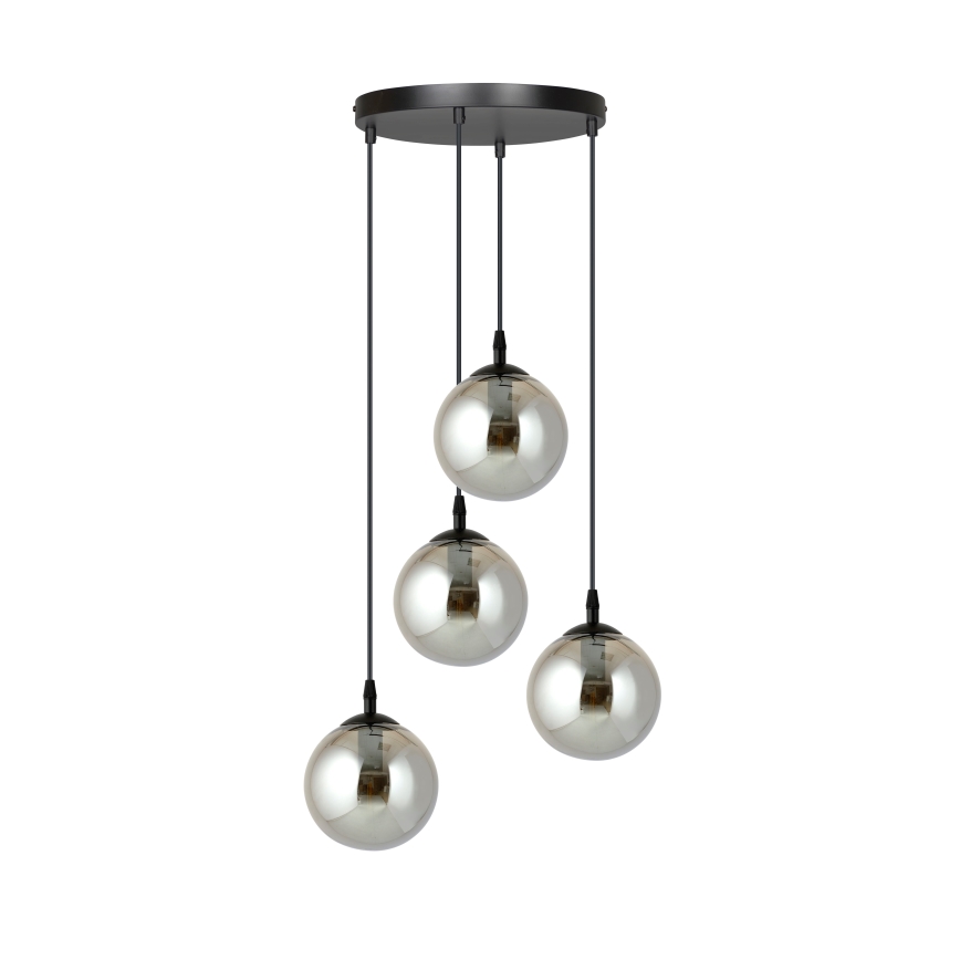 Κρεμαστό φωτιστικό οροφής COSMO 4xE14/10W/230V διάμετρος 40 cm μαύρο/γκρι