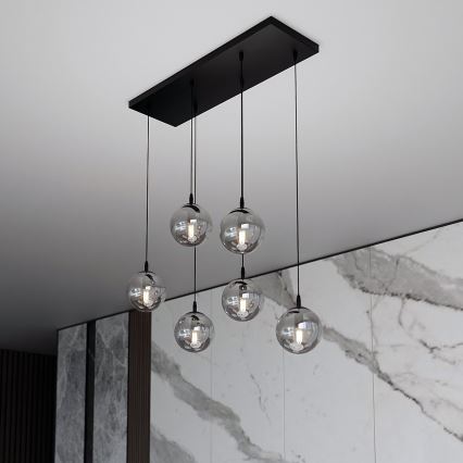 Κρεμαστό φωτιστικό οροφής COSMO 6xE14/10W/230V μαύρο/γκρι