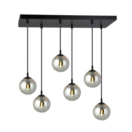 Κρεμαστό φωτιστικό οροφής COSMO 6xE14/10W/230V μαύρο/γκρι