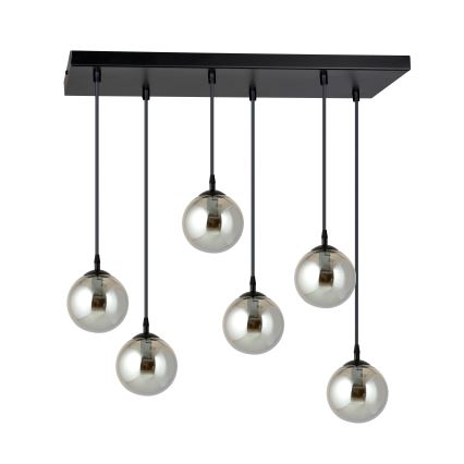 Κρεμαστό φωτιστικό οροφής COSMO 6xE14/10W/230V μαύρο/γκρι