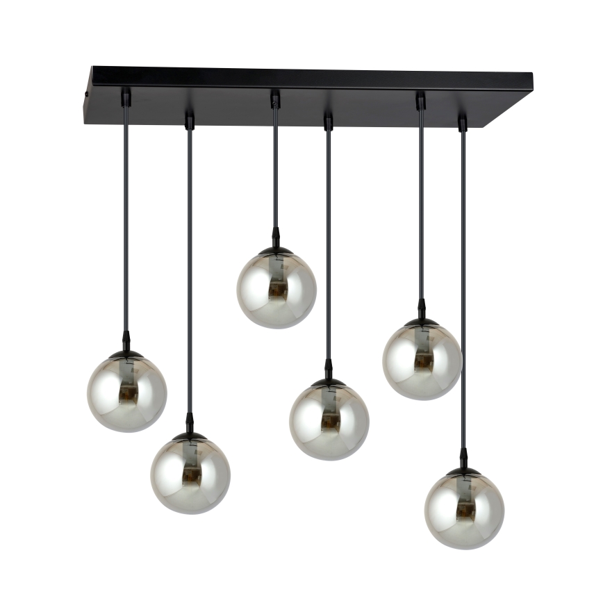 Κρεμαστό φωτιστικό οροφής COSMO 6xE14/10W/230V μαύρο/γκρι