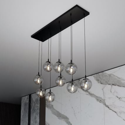 Κρεμαστό φωτιστικό οροφής COSMO 9xE14/10W/230V μαύρο/γκρι