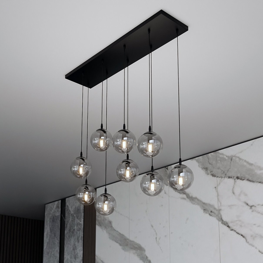 Κρεμαστό φωτιστικό οροφής COSMO 9xE14/10W/230V μαύρο/γκρι