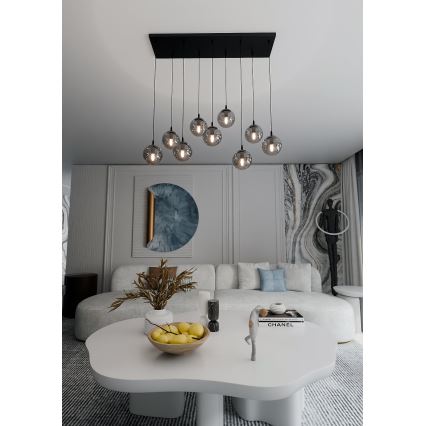 Κρεμαστό φωτιστικό οροφής COSMO 9xE14/10W/230V μαύρο/γκρι