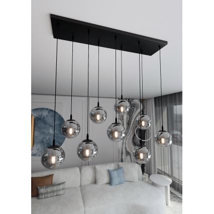 Κρεμαστό φωτιστικό οροφής COSMO 9xE14/10W/230V μαύρο/γκρι