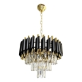 Κρεμαστό φωτιστικό οροφής CRISTAL 5xE14/40W/230V χρυσό/μαύρο
