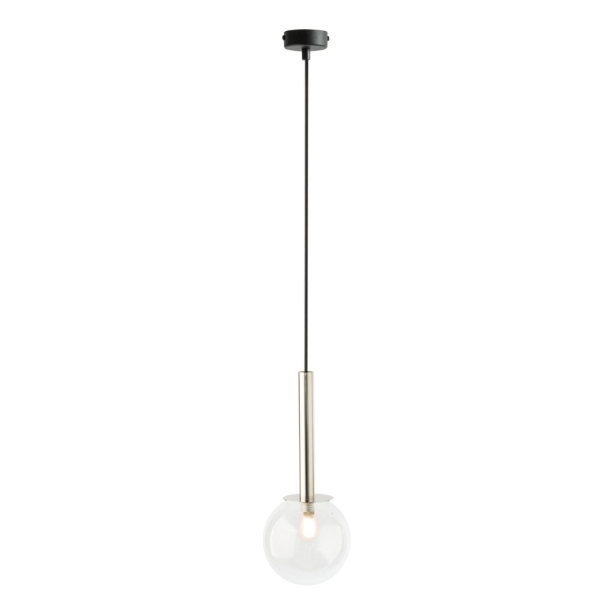 Κρεμαστό φωτιστικό οροφής DAISY 1xG9/12W/230V διάμετρος 14 cm γυαλιστερό χρώμιο/μαύρο/διαφανές