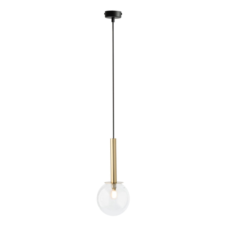 Κρεμαστό φωτιστικό οροφής DAISY 1xG9/12W/230V διάμετρος 14 cm χρυσό/μαύρο/διαφανές