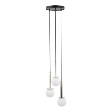 Κρεμαστό φωτιστικό οροφής DAISY 3xG9/12W/230V διάμετρος 27 cm γυαλιστερό χρώμιο/μαύρο/λευκό