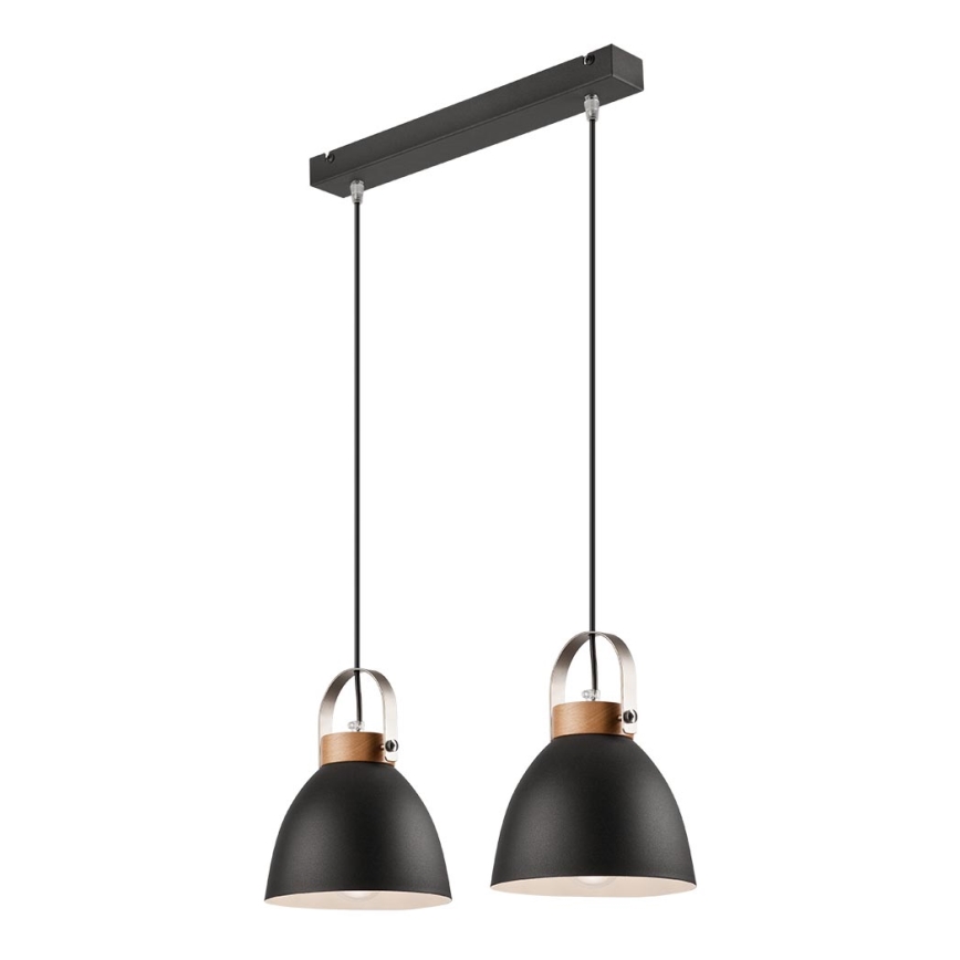 Κρεμαστό φωτιστικό οροφής DANIELLE 2xE27/60W/230V οξιά