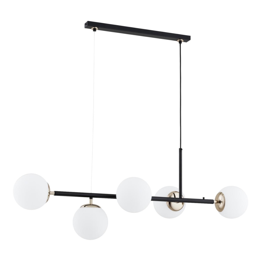 Κρεμαστό φωτιστικό οροφής DANSA 5xE14/10W/230V μαύρο/χρυσό