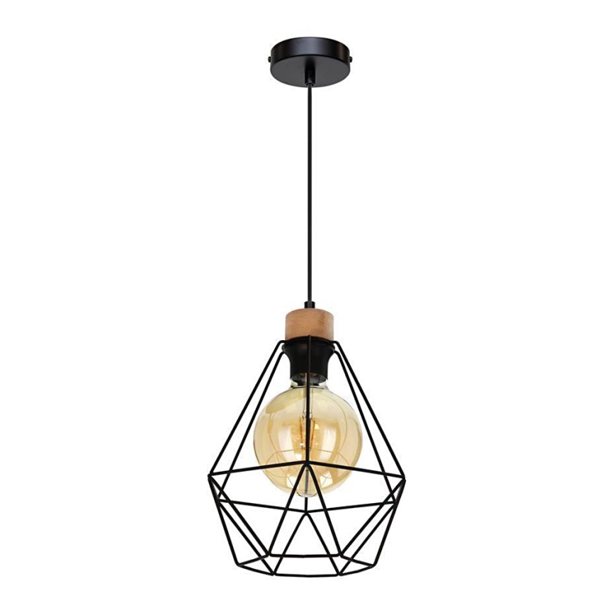 Κρεμαστό φωτιστικό οροφής DIAMENT 1xE27/60W/230V δρυς – FSC πιστοποιημένο