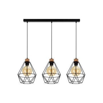 Κρεμαστό φωτιστικό οροφής DIAMENT 3xE27/60W/230V δρυς – FSC πιστοποιημένο