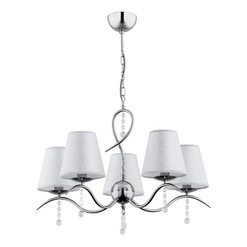 Κρεμαστό φωτιστικό οροφής DIVA 5xE14/10W/230V γυαλιστερό χρώμιο