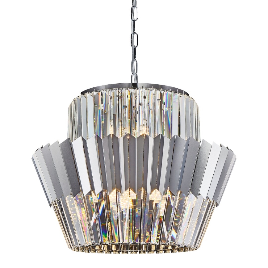 Κρεμαστό φωτιστικό οροφής DONNA 12xE14/40W/230V διάμετρος 55 cm ματ χρώμιο