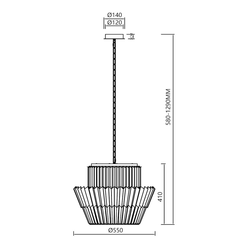 Κρεμαστό φωτιστικό οροφής DONNA 12xE14/40W/230V διάμετρος 55 cm ματ χρώμιο