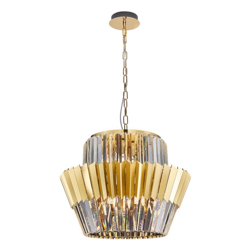 Κρεμαστό φωτιστικό οροφής DONNA 12xE14/40W/230V διάμετρος 55 cm χρυσό
