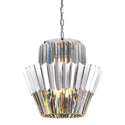 Κρεμαστό φωτιστικό οροφής DONNA 9xE14/40W/230V διάμετρος 45 cm ματ χρώμιο