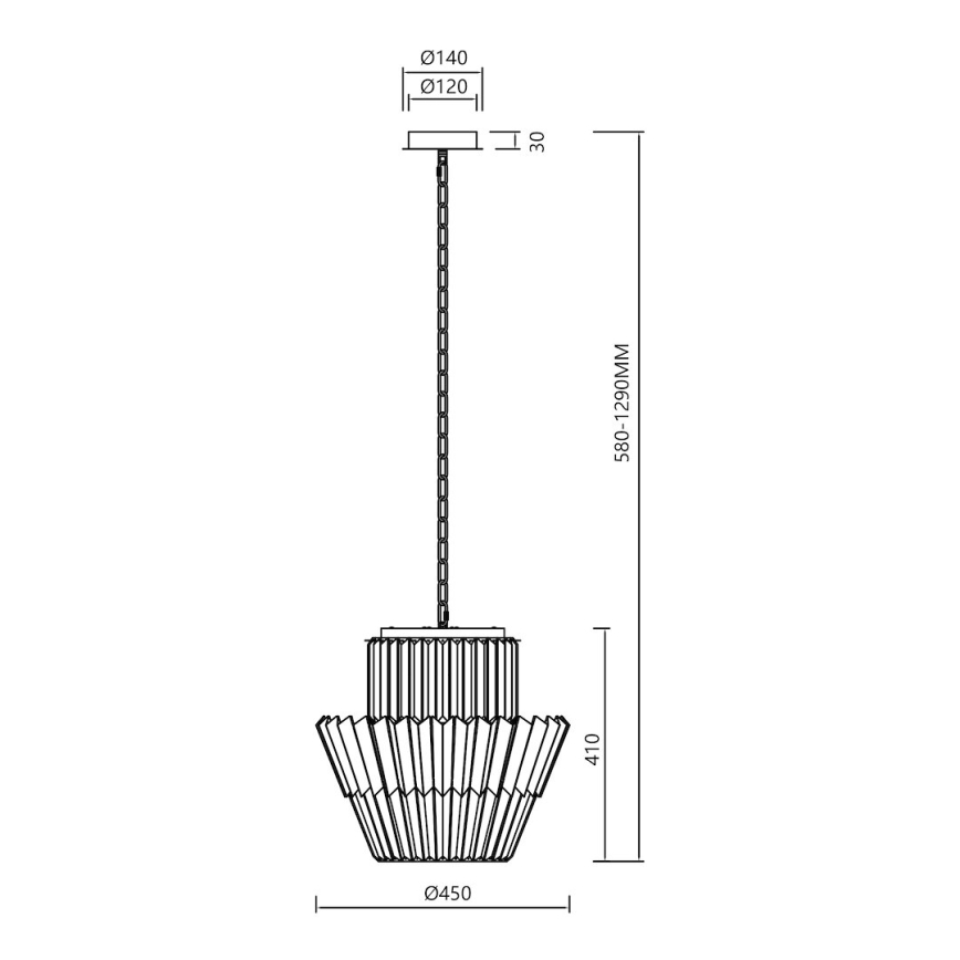 Κρεμαστό φωτιστικό οροφής DONNA 9xE14/40W/230V διάμετρος 45 cm ματ χρώμιο