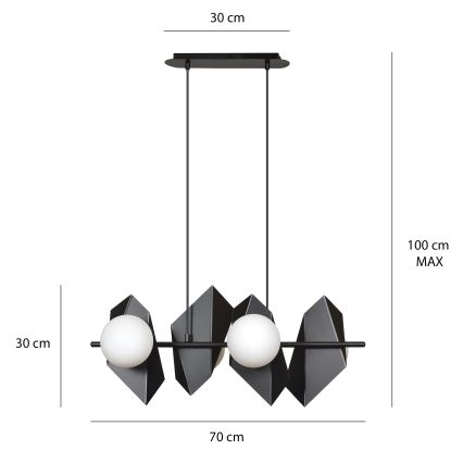 Κρεμαστό φωτιστικό οροφής DRIFTON 4xE14/10W/230V μαύρο