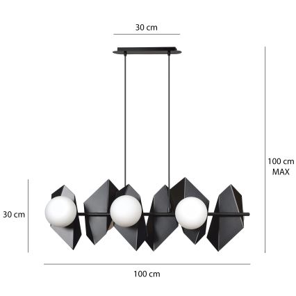 Κρεμαστό φωτιστικό οροφής DRIFTON 6xE14/10W/230V μαύρο