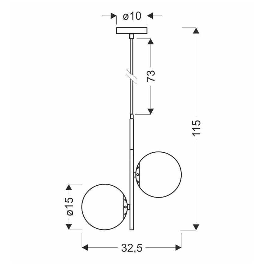 Κρεμαστό φωτιστικό οροφής DUO 2xE14/40W/230V χρυσαφί/μαύρο